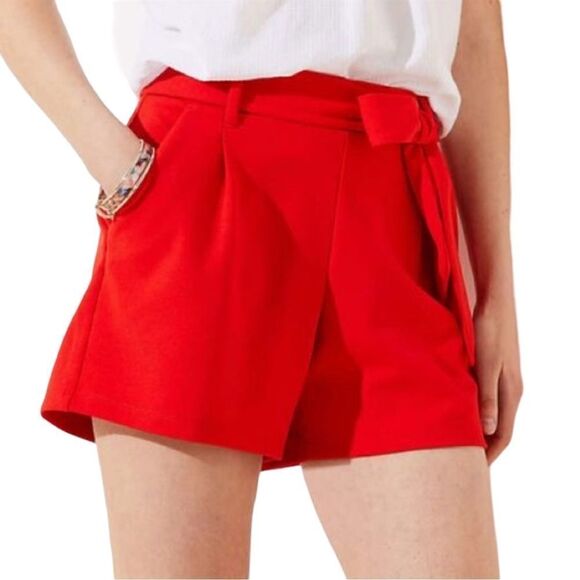 LOFT Tie Waist Shorts in Red Sz 4 NWOT - Picture 4 of 10